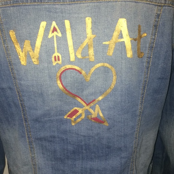 Cato Distressed "Wild At 💛" Denim Jacket - Picture 2 of 7
